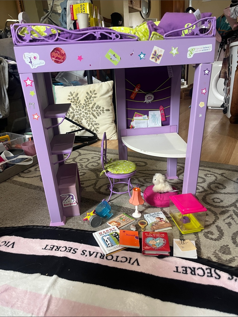 McKenna American Girl Purple Loft Bed Playset with Chair & Accessories